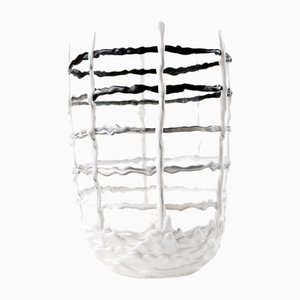 Hot Mess Vessel - Black and White Grid Bowl - by Tanner Bowman