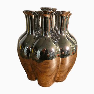 Italienische Chrom Vase von Michielotto, 1980er