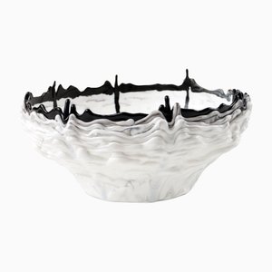 Hot Mess Vessel - Black and White Rotund Bowl - by Tanner Bowman