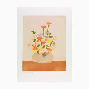 Alex Katz, Wildflowers In Vase, 2008, Acquatinta a colori