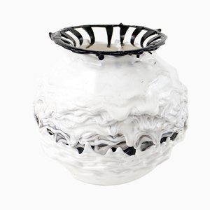 Hot Mess Vessel - Black and White Bloom - by Tanner Bowman