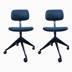 Set of Italian Height-Adjustable Side Chairs by Velca Legnano for Jules Wabbes, 1960s