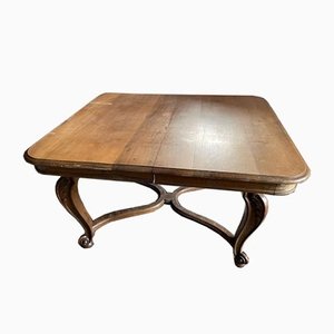 Antique Louis XV Style Extendable Walnut Dining Table, 1900s
