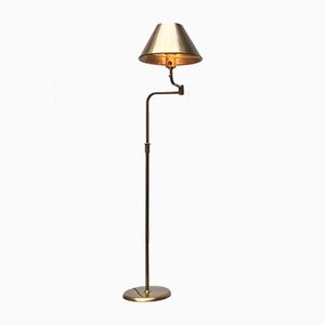 Deutsche Vintage Messing Lesan Stehlampe im Hollywood Regency Stil von Florian Schulz, 1970er