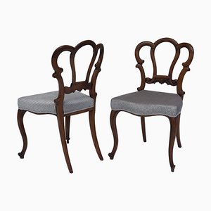 Victorian Walnut Side Chairs, Set of 2