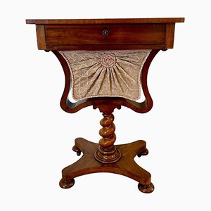 Early 19th-Century William IV Rosewood Chess Top Sewing Table
