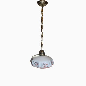 Antique Art Nouveau Brass Ceiling Lamp