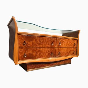 Italienisches Mid-Century Birkenholz Wurzelholz Sideboard, 1950er