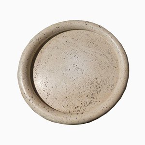 Italian Travertine Dish by Pier Alessandro Giusti, Egidio Di Rosa for Up & Up, 1970s