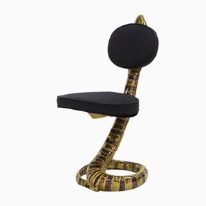 Brass Cobra Chair Figurine by Isabelle Masson-Faure House for Honoré, 1970s