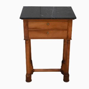 Small Empire Style Solid Birch Side Table, Early 1800s