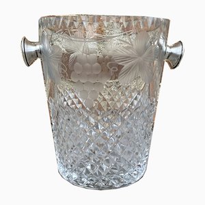 Mid-Century Crystal Glass Ice Bucket, 1960s