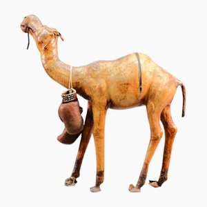 Camello Mid-Century de cuero, años 60