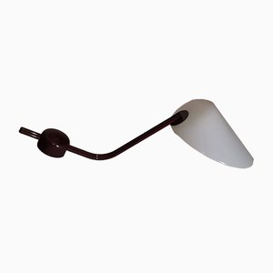 White Cape and Brown Metal Arm Lamp from Flos, Italy, 1990s