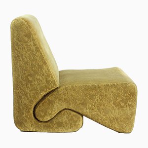 Gold Velvet Lounge Chair by Ivan Matusik, 1970s