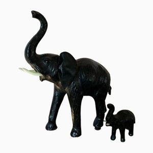 Éléphants en Cuir, 1950s, Set de 2