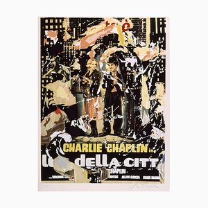 Serigrafia e collage, Mimmo Rotella, The Lights of the City, Chaplin