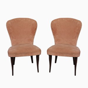 Set of Velvet Armchairs, 1950s