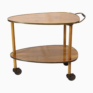 Vintage Walnut Serving Cart, 1950s