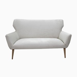 Small Italian Gio Ponti Style Velvet Sofa, 1950s