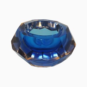 1960s Gorgeous Big Blue Bowl Or Catchall Designed by Flavio Poli for Seguso