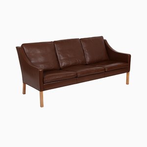 Brown Leather 2209 Sofa by Børge Mogensen for Fredericia, 2000s
