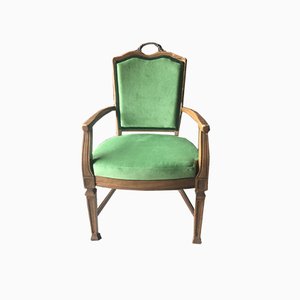 Antique French Green Armchair