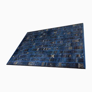 Large German Blue Patterned Expo Carpet by Prof. Margret Hildebrand for Anker Teppich, 1950s