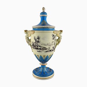 Vaso grande ornamentale in porcellana dipinta a mano con scene classicheggianti
