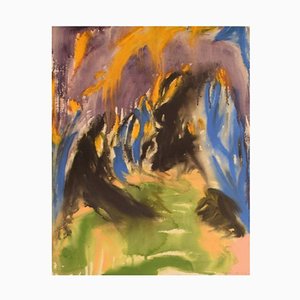 Peinture Ivy Lysdal, Gouache Sur Papier, Abstraite Moderniste, 1992