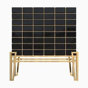 Bar Cabinet in Brass and Wood