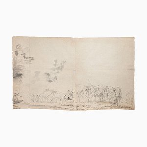 Jan Peter Verdussen - Landscape - Pencil On Paper - 18th-Century