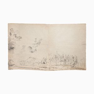 Jan Peter Verdussen - Landscape - Pencil sur Papier - 18th-Century
