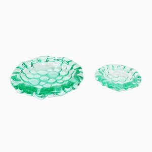 Art Deco Crystal Dish & Ashtray from Pierre d'Avesn, 1930s, Set of 2