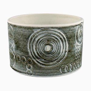 Sarek Vase oder Schale aus handbemalter glasierter Keramik von Olle Alberius für Rörstrand