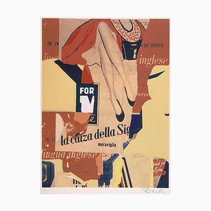 Serigrafia e collage di Mimmo Rotella, The Sock Lady