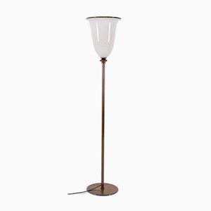 Patinated Bronze & Murano Glass Floor Lamp