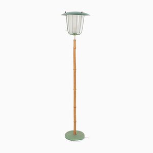 Französische Bambus Stehlampe, 1950er