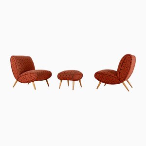 Fauteuil et Ottomane par Norman Bel Geddes, 1950s, Set de 2