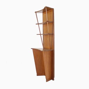 Apothekendisplay aus heller Eiche, Frankreich, 1950er