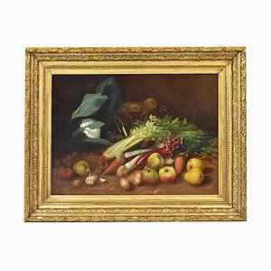 Verdura e frutta, olio su tela, XIX secolo