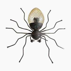 Italian Yellow Glass Lucky Charm Spider Sconce from Illuminazione Rossini, 1960s