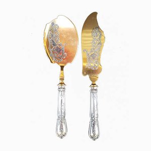 Ice Cream Serving Implements with Silver Handles, 1890s, Set of 2