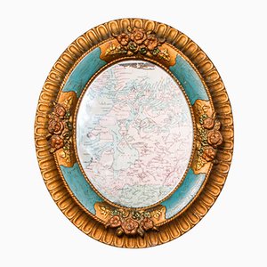 Antique German Decorative Oval Mirror, Circa 1900