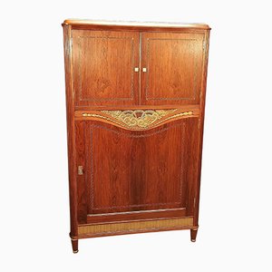 Art Deco Paul Follot Style Rosewood & Carved Giltwood Cabinet, 1925