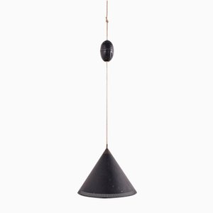 Lámpara de techo Cone en negro de Bent Karlby para Lyfa, años 60