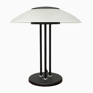 Lámpara de mesa posmoderna vintage de vidrio y metal