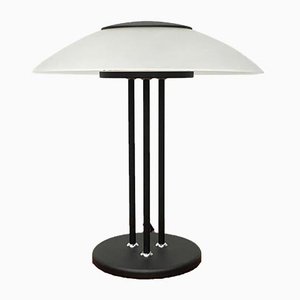 Postmoderne Vintage Glas & Metall Tischlampe