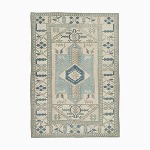 Tapis Oushak Vintage Beige & Bleu, 1970s