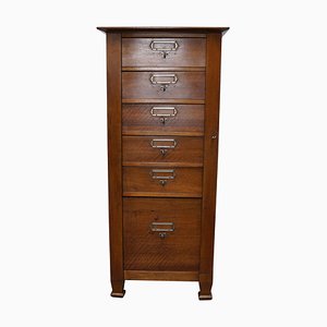 French Mahogany Filing Cabinet or Bank of Drawers, 1930s